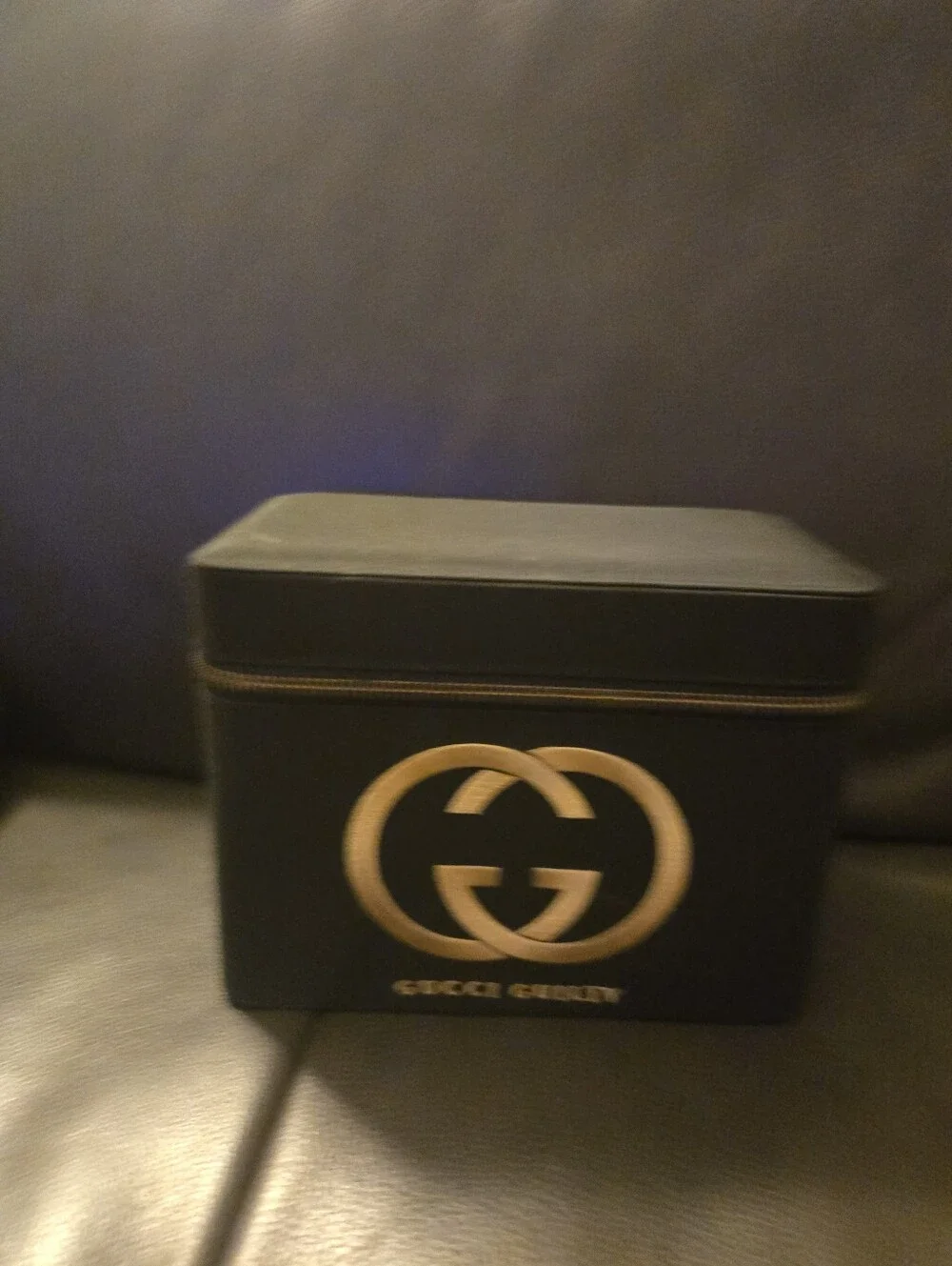Gucci Black and Gold Travel Case
